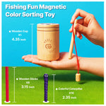 Montessori 3-in-1 Magnetic Fishing and Color Sorting Toy for Toddlers, Wooden Educational Toy for Ages 18 Months to 4 Years, Fine Motor Skills Learning Playset, Sensory Preschool Gift for Boys, Girls