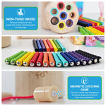 Montessori 3-in-1 Magnetic Fishing and Color Sorting Toy for Toddlers, Wooden Educational Toy for Ages 18 Months to 4 Years, Fine Motor Skills Learning Playset, Sensory Preschool Gift for Boys, Girls